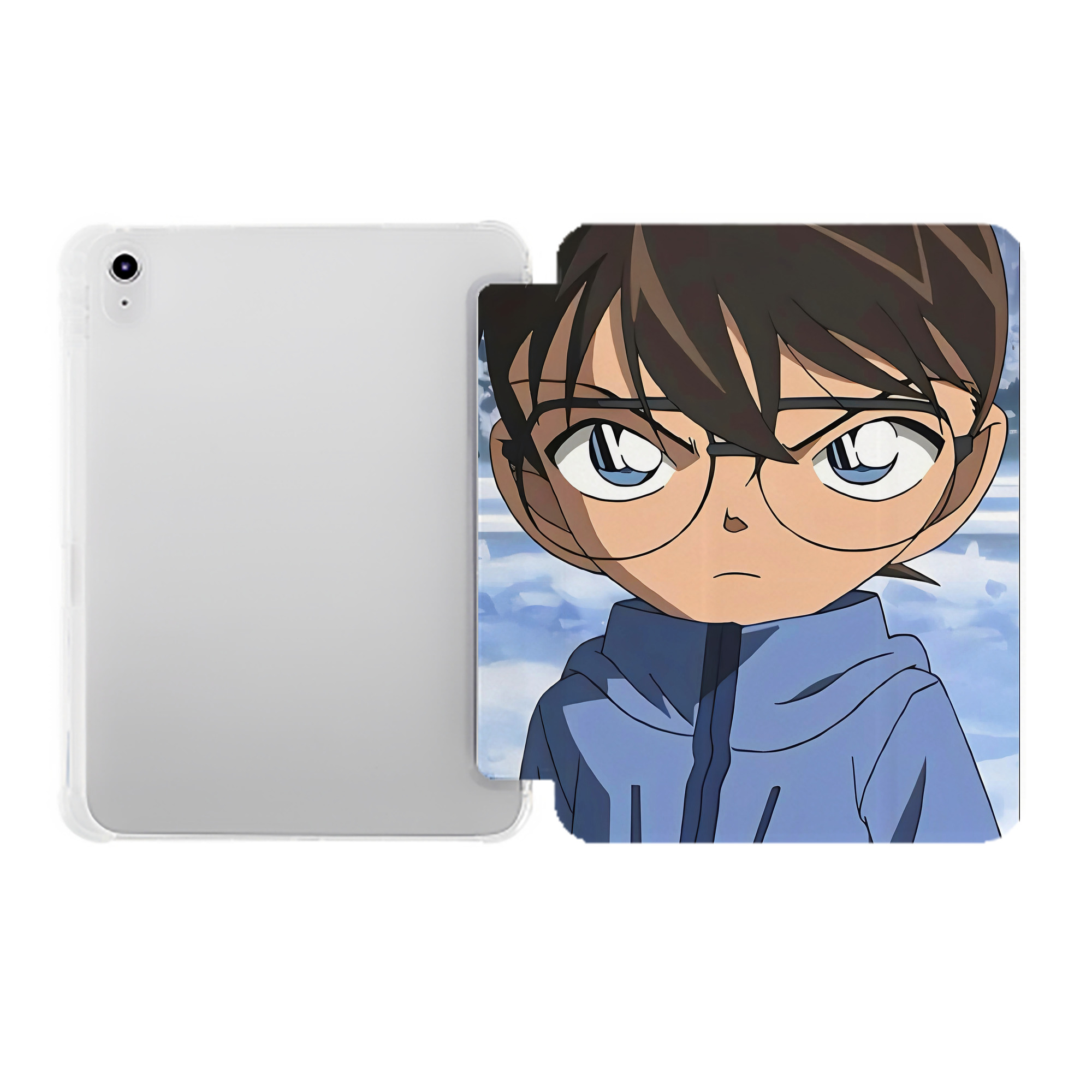 （画像用） 名探偵コナン Detective Conan IPad ケース ペン収納付き 三つ折りスタンド PUレザー×シリコン 対応機種9.5/10.5/10.9インチ